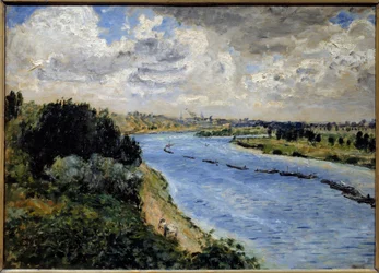 Barge on the Seine (Painting by Pierre Auguste Renoir)