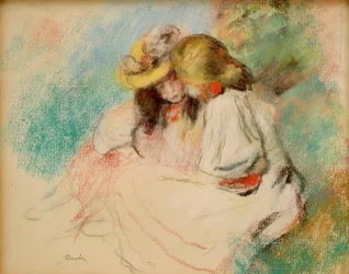 Two Little Girls Reading