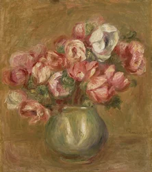 Flowers in a Green Vase