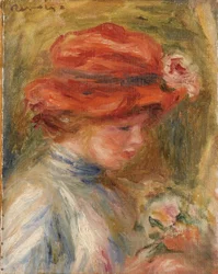 Young Woman with a Red Hat
