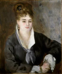 The lady in black. Painting by Pierre-Auguste Renoir