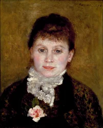Woman with a White Collar and a Rose