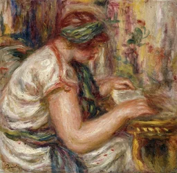 Woman in Arabic Dress Reading