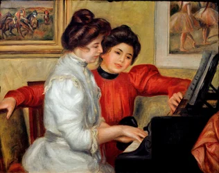 Yvonne and Christine Lerolle at the Piano