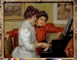 Yvonne and Christine Lerolle at the Piano