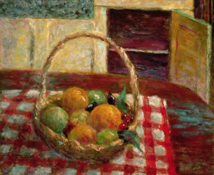 Basket of fruit on a table