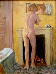 Nude Standing at Her Toilet. Painting by Pierre Bonnard (1867-1947), 1919. Saint-Tropez, Musée de l