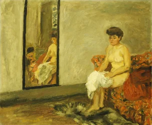 Nude Sitting on a Red Chair