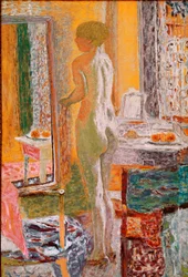 Nude in front of the ice