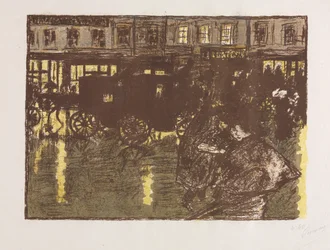 Street at Evening in the Rain