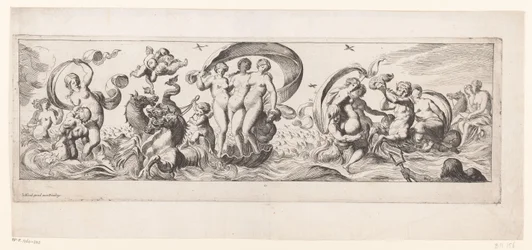 Sea Goddesses with Galatea in the Center, Pulled on a Vessel