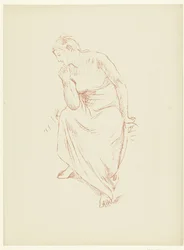 Seated Half-Naked Woman (Study of a Nude Woman Seated Half-Draped)