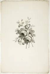 Bouquet with Roses, from Collection of Different Bouquets of Flowers, Invented and Drawn by Jean Pillement and Engraved by P. C. Canot