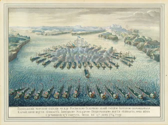 The Naval Battle of Gangut on July 27, 1714