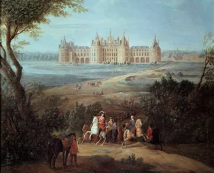 View of the Chateau de Chambord, the Regent Philippe II Duke of Orleans Gives Orders for Hunting