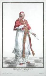 Lorenzo Ganganelli (1705-74) Pope Clement XIV (1769-74) from Recuil des Estampes, representing the Ranks and Dignities, following the Costume of all existing Nations, published 1780