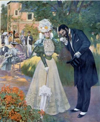 Belle Epoque: Hand Kiss: A Man Greeting a Woman at a Reception