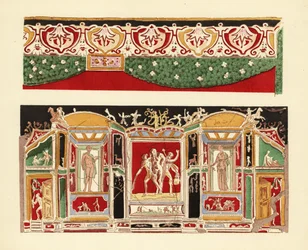 Colored stucco from Pompeii in the Museum of Naples