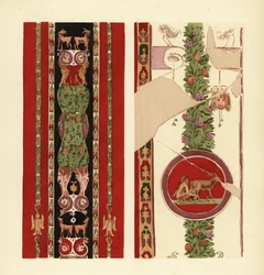 Decorative motifs on wall paintings in Herculaneum, Third Pompeian Style