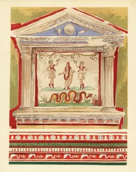 Household lararium in the House of the Vettii, Pompeii