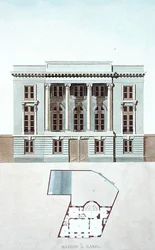 House in Ghent, Belgium, from Choix des Monuments, Edifices et Maisons les plus remarquables du Royaume des Pays-Bas by Pierre Jacques Goetghebuer, published 1827