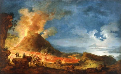 Vesuvius Erupting, with Sightseers in the Foreground
