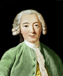 Portrait Engraving of Claude-Adrien Helvetius, English philosopher - engraving after Pierre Michel Alix