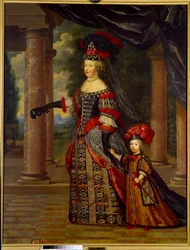 Portrait of Marie Therese of Austria, Queen of France, and the Great Dauphin