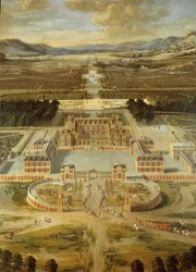 View of the Gardens of the Castle of Versailles, Taken from the Avenue de Paris in 1668 (detail)
