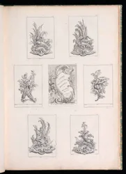 Ornament Design with Two Dead Birds lying on Acanthus Branch, from Livre de Legumes