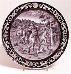 Limoges Plate, One of Set of 12 Depicting the Months of the Year