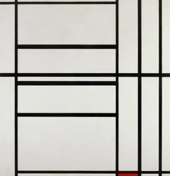 Composition No 1 with gray and red 1938, by Piet Mondrian