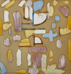 Composition with Pink, Blue, Yellow and white, c.1912