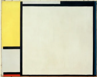Composition with Yellow, Black, Blue, Red, and Gray