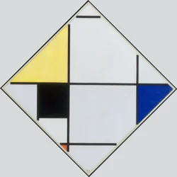 Lozenge Composition with Yellow, Black, Blue, Red, and Gray, 1921