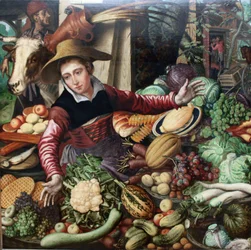 Market Woman at a Vegetable Stand