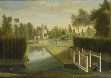 View towards the rear of the Bagnio from south of the upper river, Chiswick House