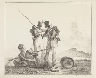 Three Soldiers on the Battlefield