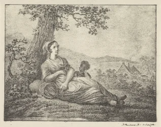 Resting Woman by Tree