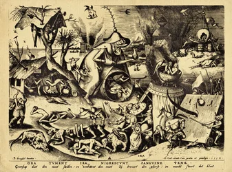 Wrath, engraved by H. Cock, 1558