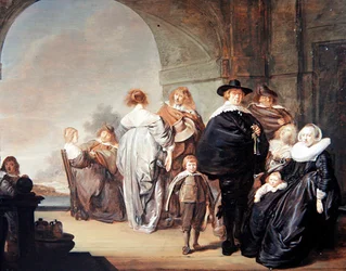 An Elegant Company on a Terrace
