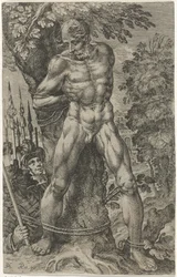 Achior Tied to a Tree