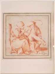 Old Peasant Couple Seated