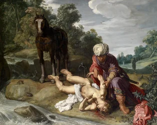 The Good Samaritan Tending the Wounds of the Traveller (Luke 10:25-37)