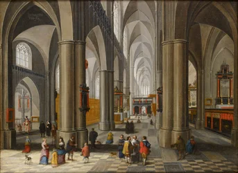 Interior of a Cathedral with Figures, 1640-1660