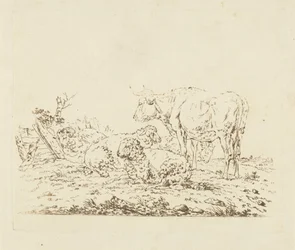 Meadow with Cow and Sheep