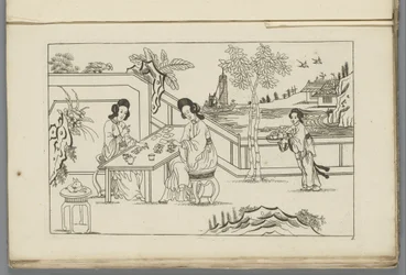 Landscape with Two Chinese Women Playing a Card Game