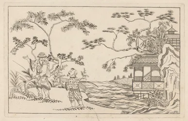 Two Chinese Men in a Landscape