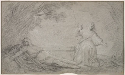 A Mythological Scene of a Woman Mourning a Young Man