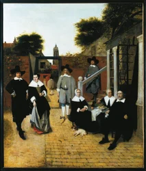 Group portrait of a bourgeois family from Delft